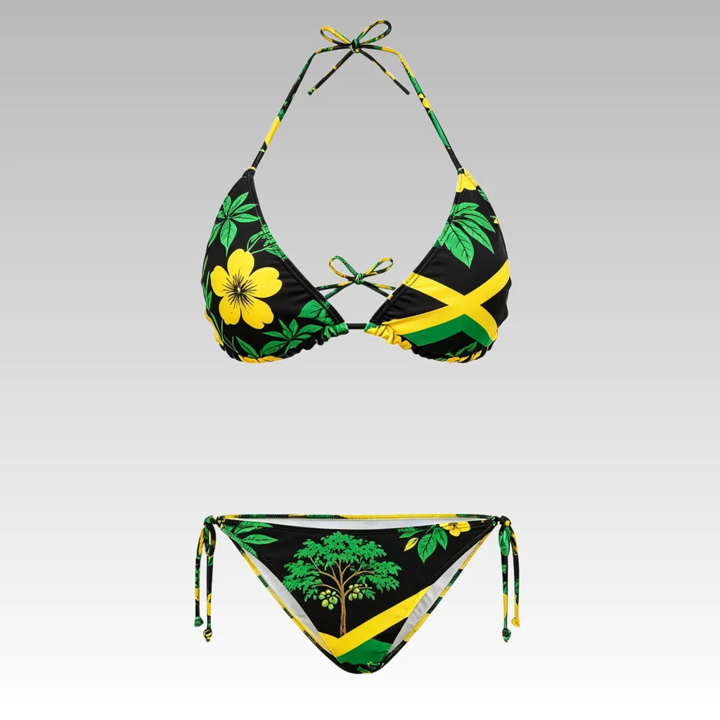 Bikini Imprimé Drapeau Jamaïque – Maillot de Bain Femme Grande Taille