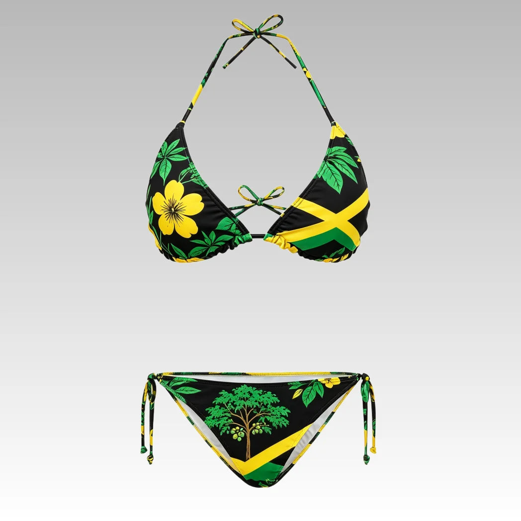 Bikini Imprimé Drapeau Jamaïque – Maillot de Bain Femme Grande Taille