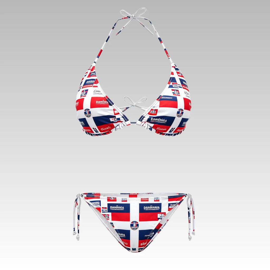 Bikini 2 Pièces Imprimé Drapeau République Dominicaine – Maillot de Bain Femme Personnalisé
