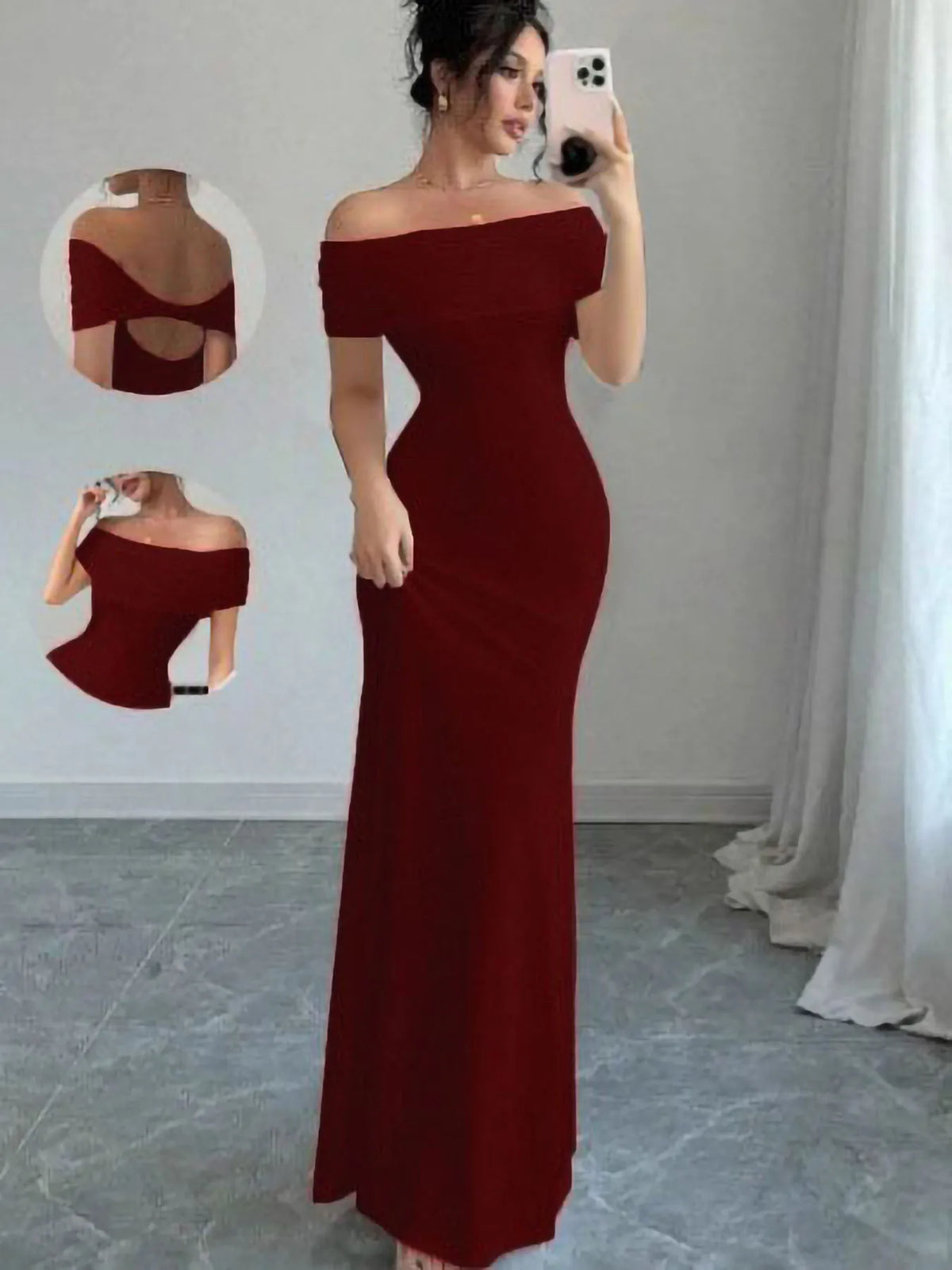 Robe de Soirée Épaules Dénudées | Robe Moulante Élégante Femme