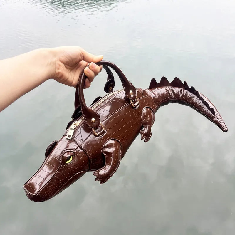 Sac à Main Crocodile 3D Artisanal | Pièce Unique Fait Main Femme