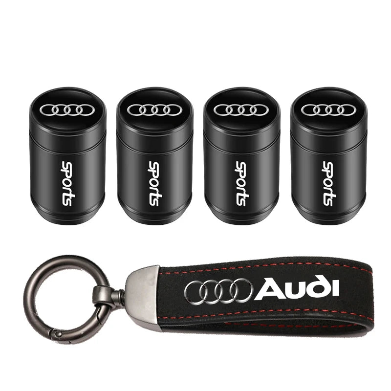 Capuchons de valve de roue de voiture Audi / Porte-clés pour Audi Sline A1 A2 A3 A4 A5 A6 A7 A8 Q1 Q2 Q3 Q4 Q5 Q6 Q7 Q8