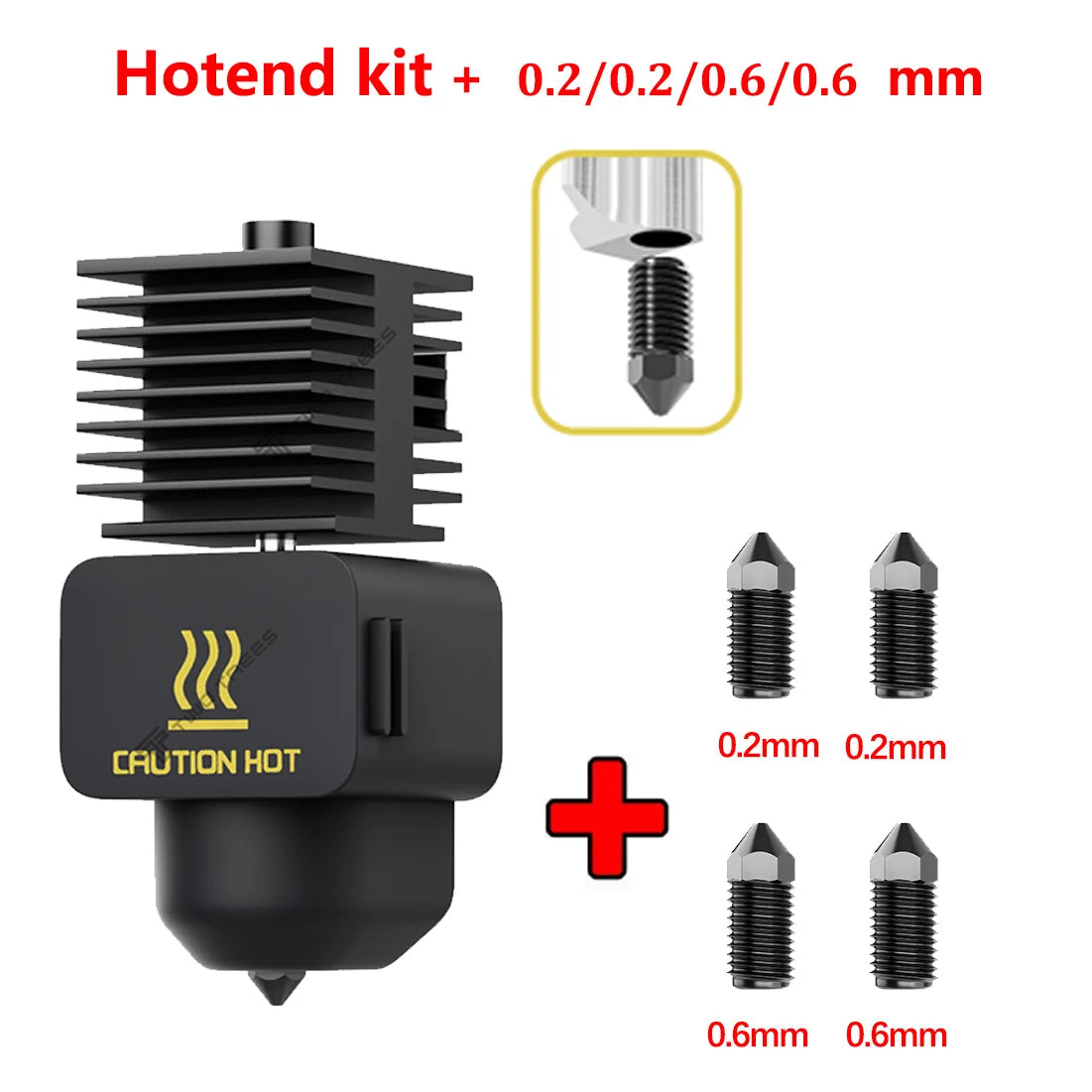 Kit Hotend pour Bambu Lab A1/A1 Mini, ensemble de buse à haute vitesse en acier trempé 0,2/0,4/0,6/0,8 mm, pièce d'imprimante 3D