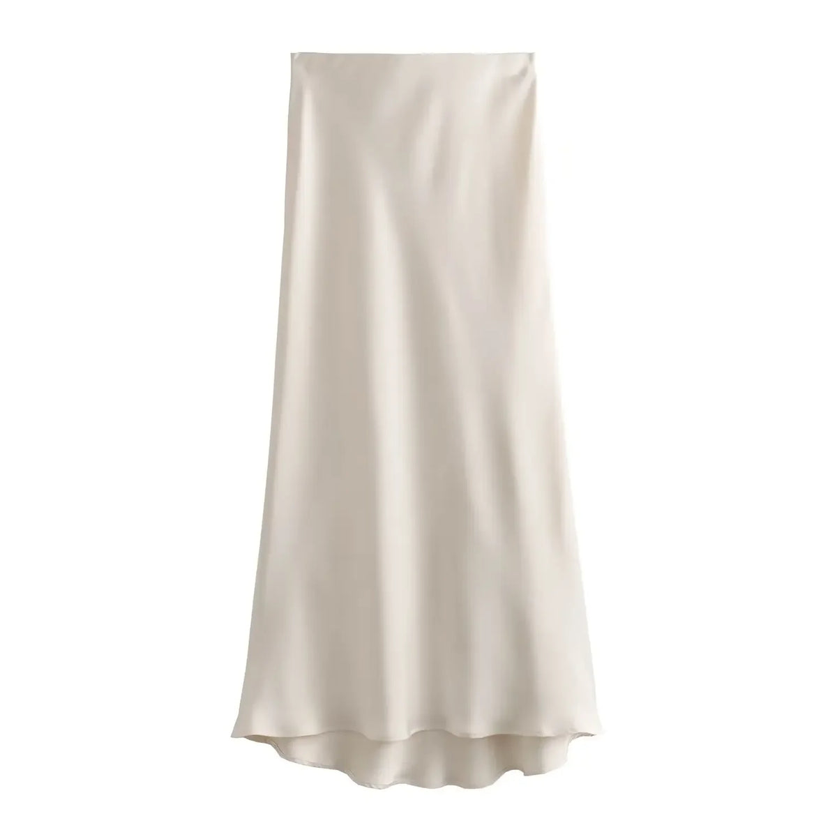 Jupe Midi en Satin Noir – Taille Haute Élégante | Femme