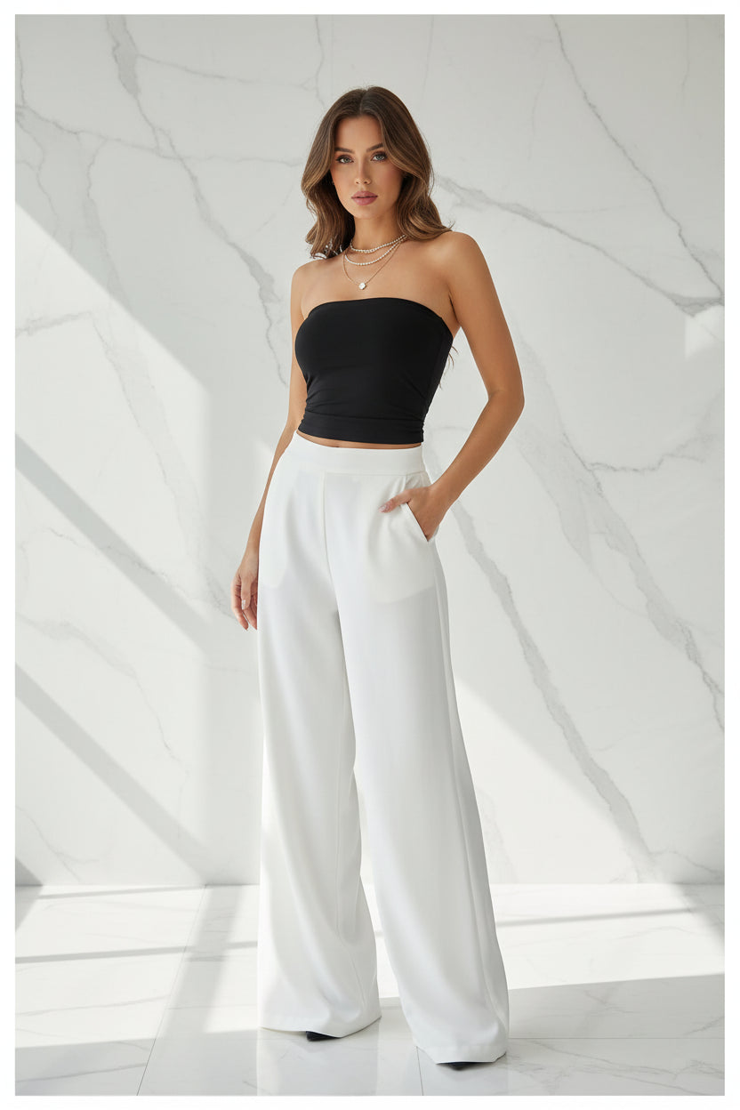 Top Bustier Femme – Maille Côtelée Sans Bretelles | Style Y2K Tendance