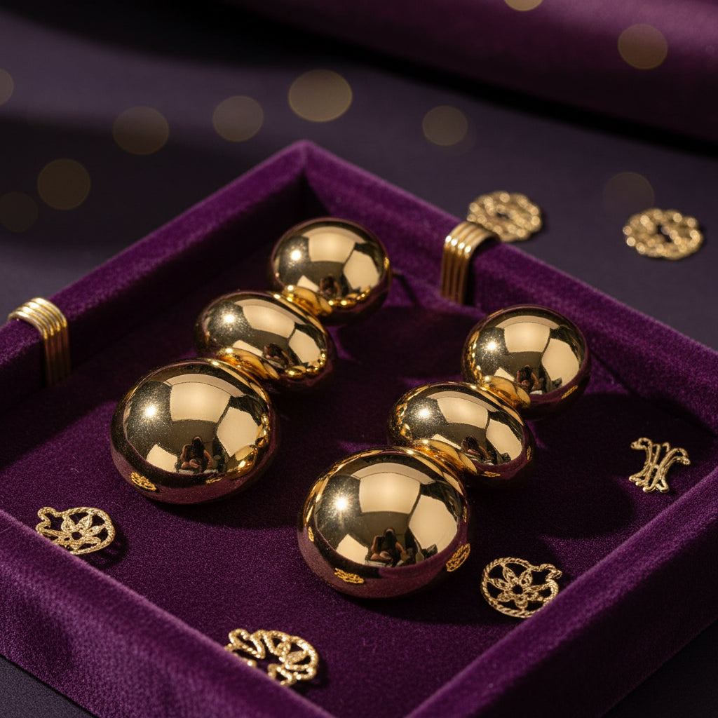 Boucles d'Oreilles Rondes Dorées | Bijou Glamour Soirée