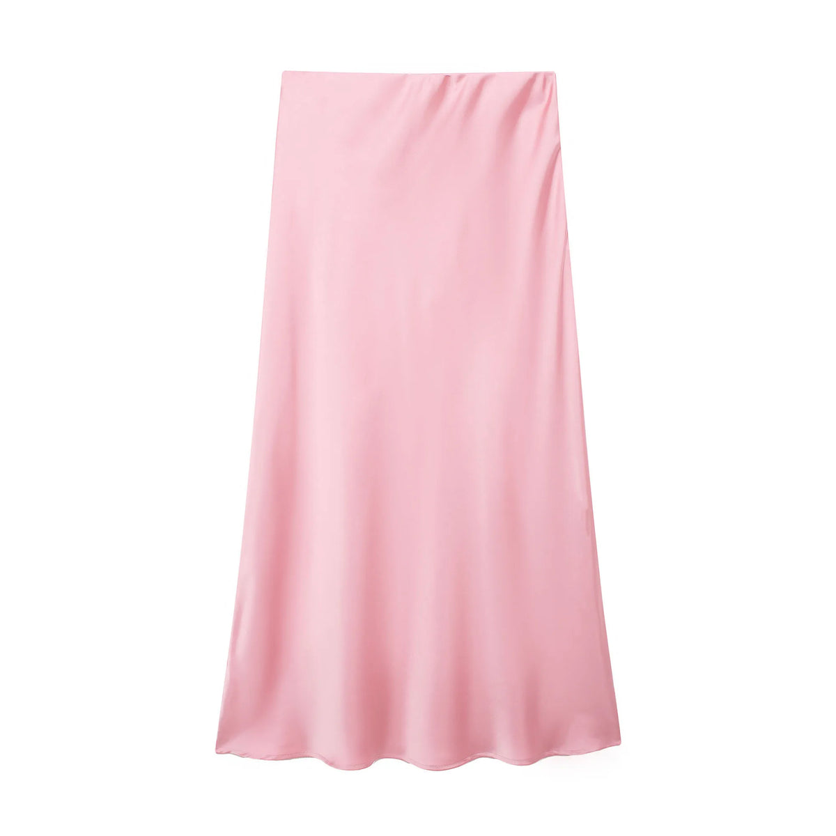 Jupe Midi en Satin Noir – Taille Haute Élégante | Femme