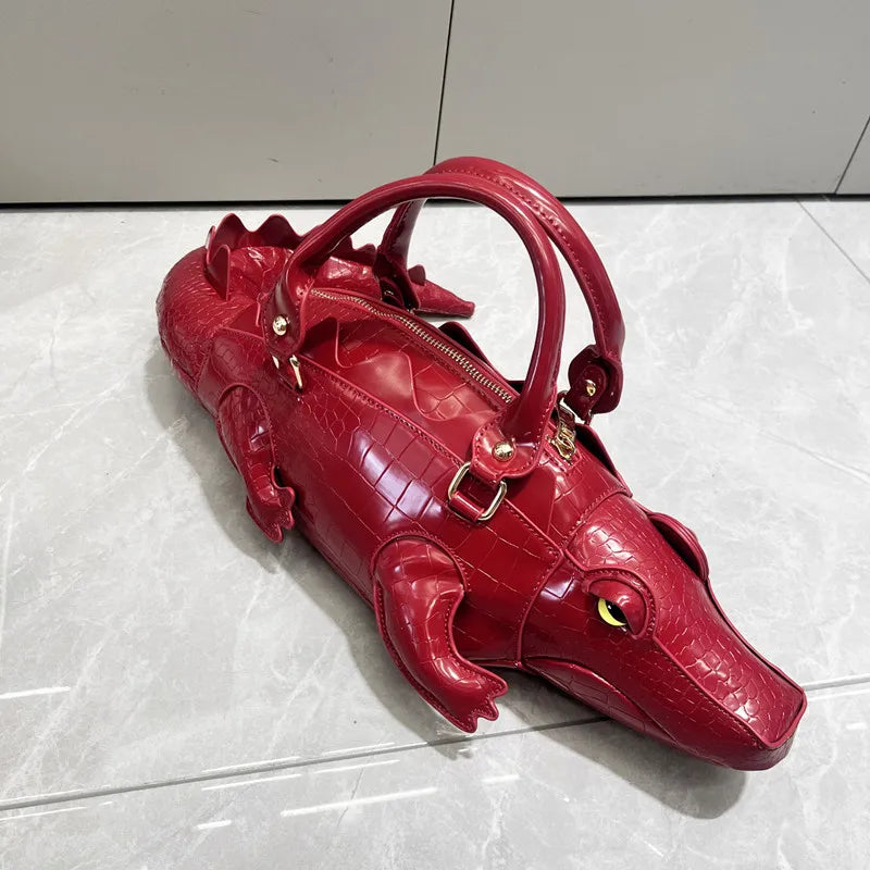 Sac à Main Crocodile 3D Artisanal | Pièce Unique Fait Main Femme