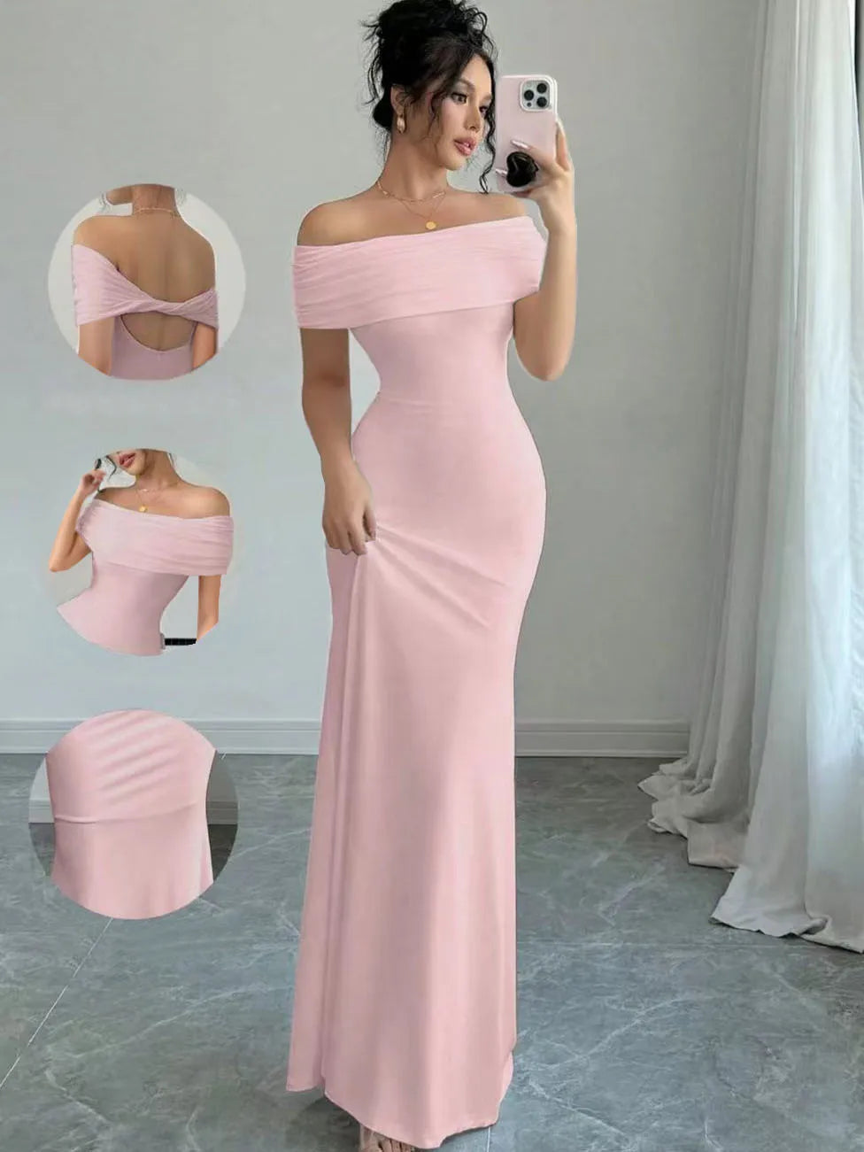 Robe de Soirée Épaules Dénudées | Robe Moulante Élégante Femme