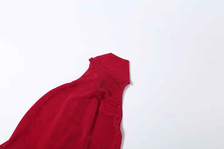 Robe Velours Moulante – Col Licou, Dos Nu & Ourlet À Glands | Femme