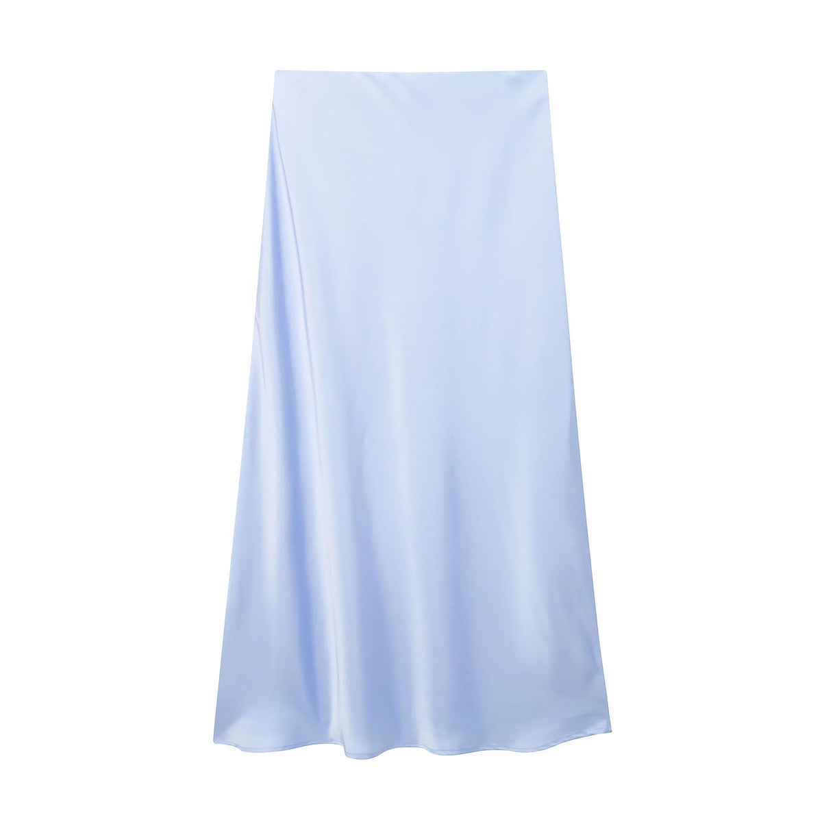 Jupe Midi en Satin Noir – Taille Haute Élégante | Femme