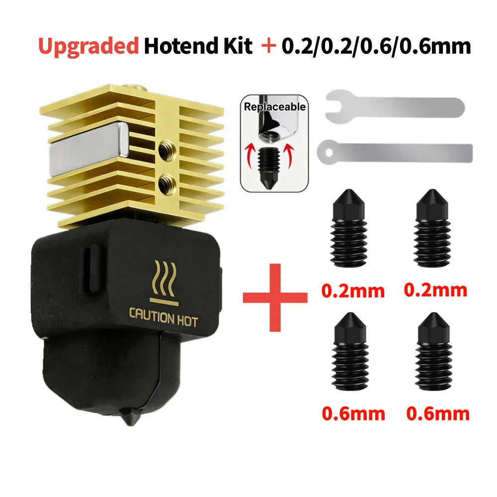 Kit Hotend pour Bambu Lab A1/A1 Mini, ensemble de buse à haute vitesse en acier trempé 0,2/0,4/0,6/0,8 mm, pièce d'imprimante 3D