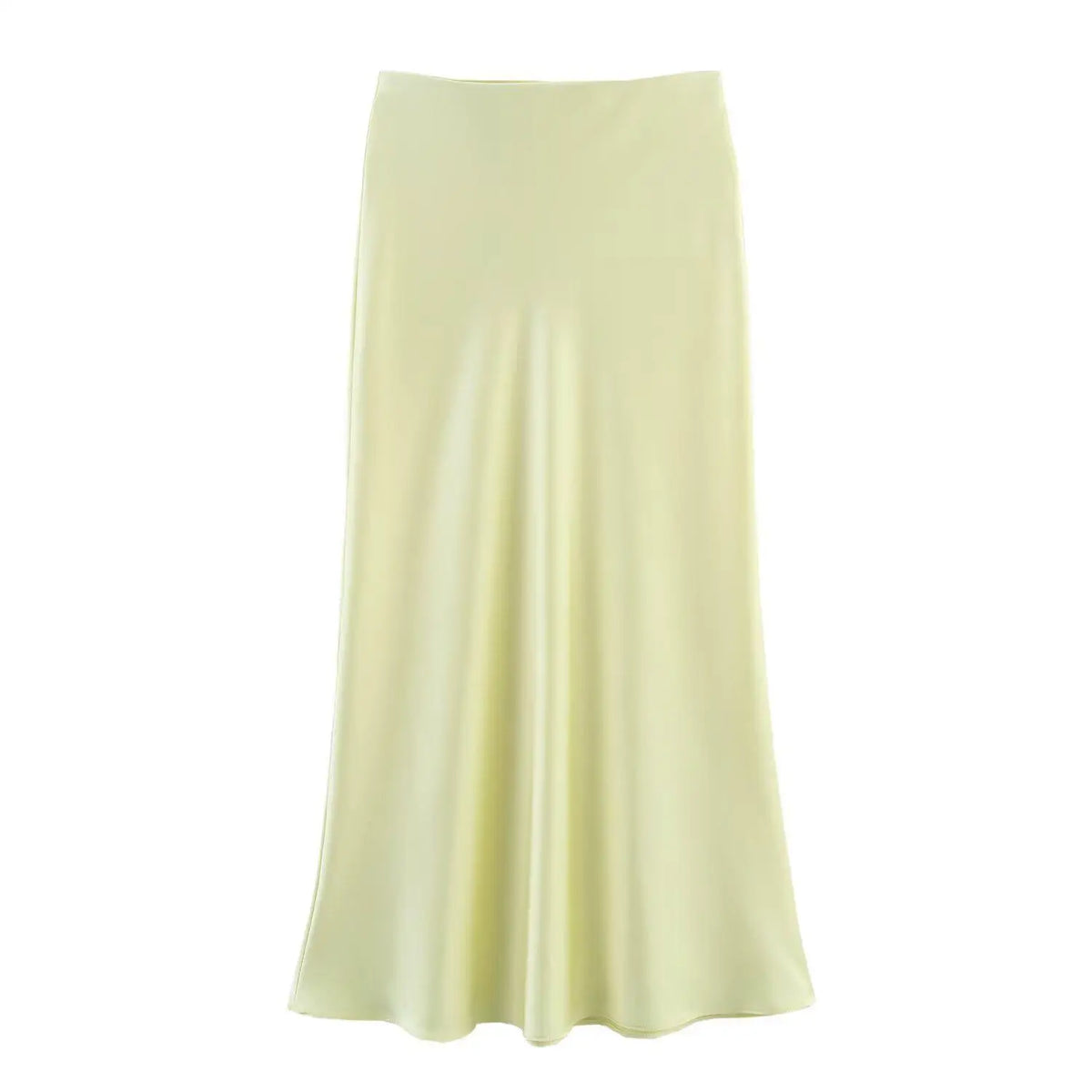 Jupe Midi en Satin Noir – Taille Haute Élégante | Femme