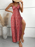 Robe Longue Boho Ethnique – Dos Nu, Volants & Fente Luxe