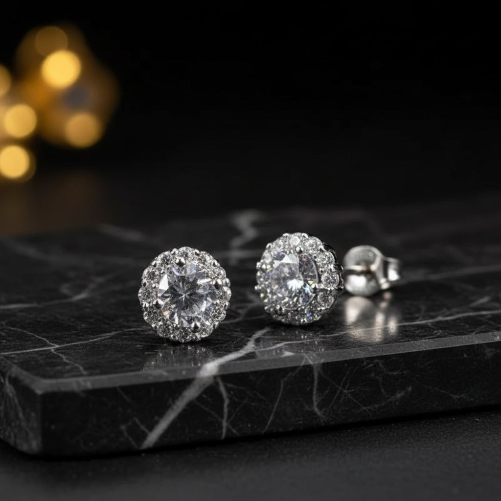 Boucles d'Oreilles Zircon Cubique | Bijou Élégant Couple
