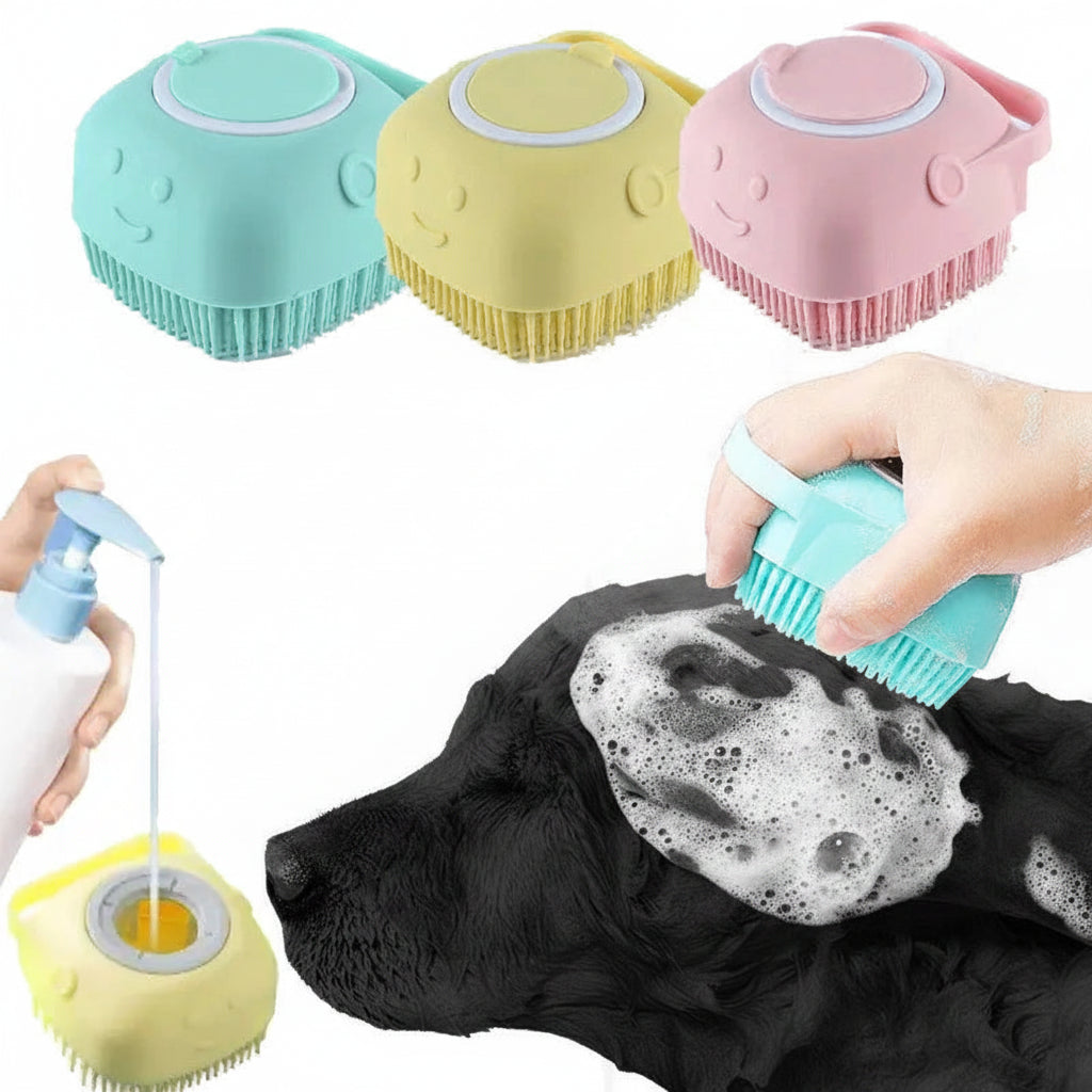 Brosse de Bain en Silicone pour Chien & Chat – Gant Massage Doux
