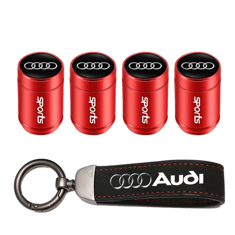 Capuchons de valve de roue de voiture Audi / Porte-clés pour Audi Sline A1 A2 A3 A4 A5 A6 A7 A8 Q1 Q2 Q3 Q4 Q5 Q6 Q7 Q8