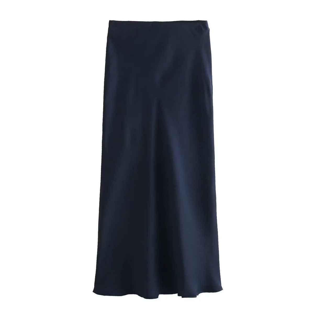 Jupe Midi en Satin Noir – Taille Haute Élégante | Femme