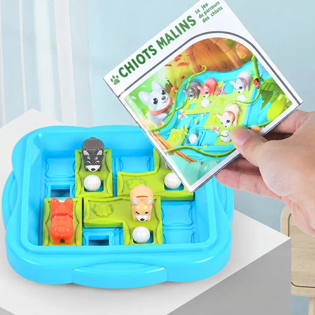 Jouet Éducatif Puzzle QI pour Enfants & Chiot – Jeu de Logique Thème Animal