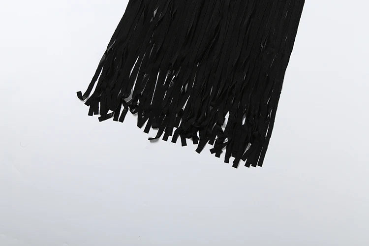 Robe Velours Moulante – Col Licou, Dos Nu & Ourlet À Glands | Femme