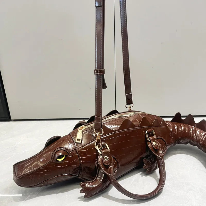 Sac à Main Crocodile 3D Artisanal | Pièce Unique Fait Main Femme
