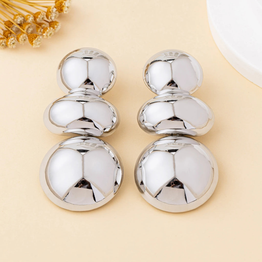Boucles d'Oreilles Rondes Dorées | Bijou Glamour Soirée