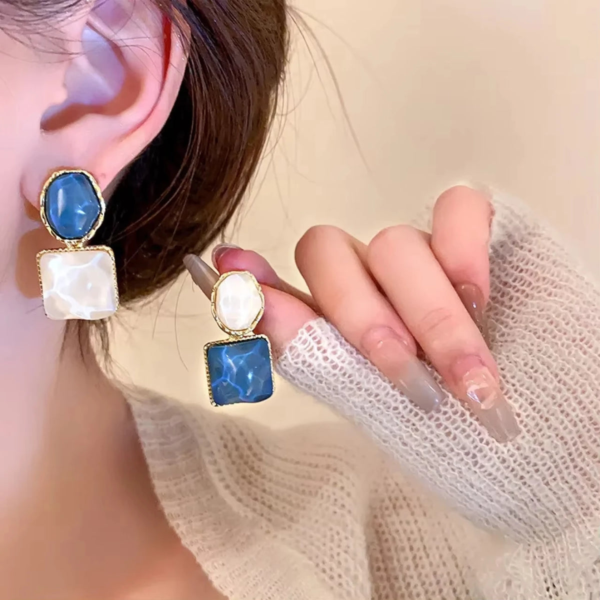 Boucles d'Oreilles Punk Zircon | Style Gothique Y2K Vintage