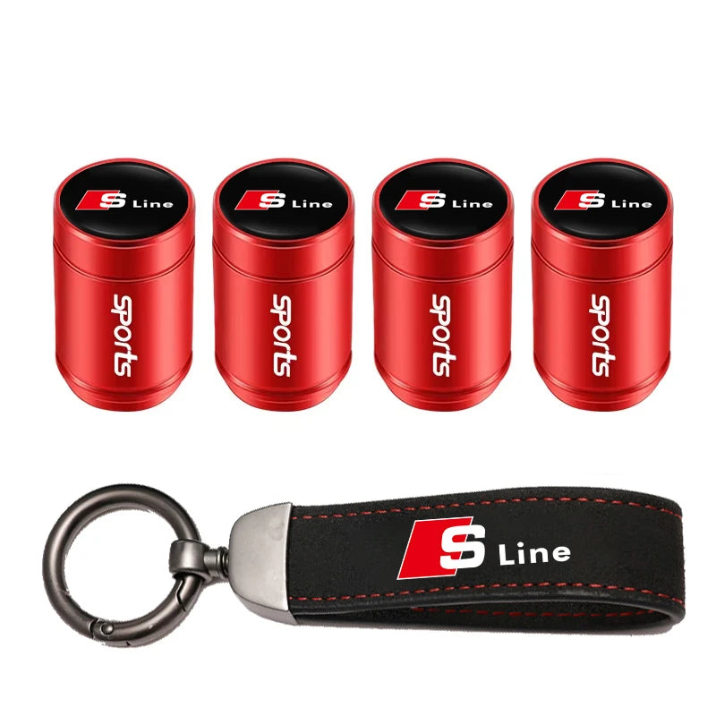 Capuchons de valve de roue de voiture Audi / Porte-clés pour Audi Sline A1 A2 A3 A4 A5 A6 A7 A8 Q1 Q2 Q3 Q4 Q5 Q6 Q7 Q8