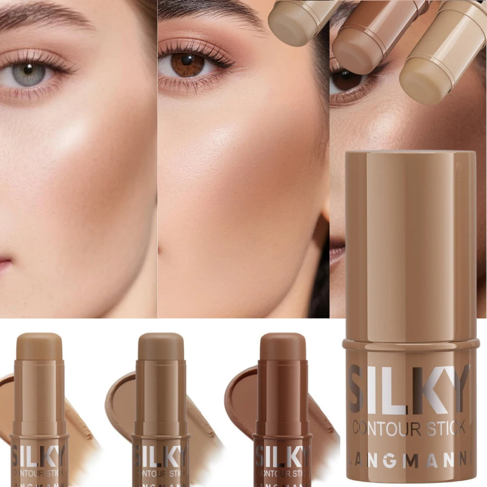 Bâton de Contour & Éclaircissant LANGMANNI – Stick Tricolore Multifonction Visage