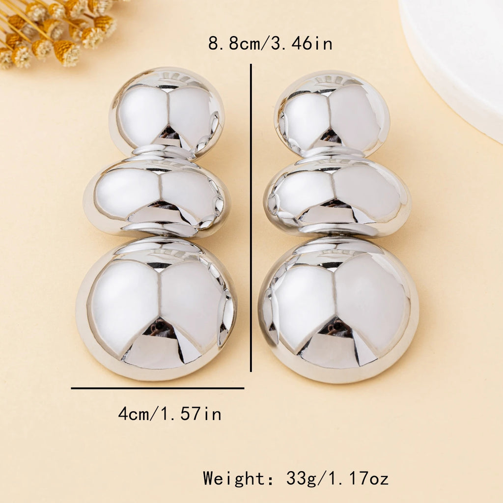 Boucles d'Oreilles Rondes Dorées | Bijou Glamour Soirée