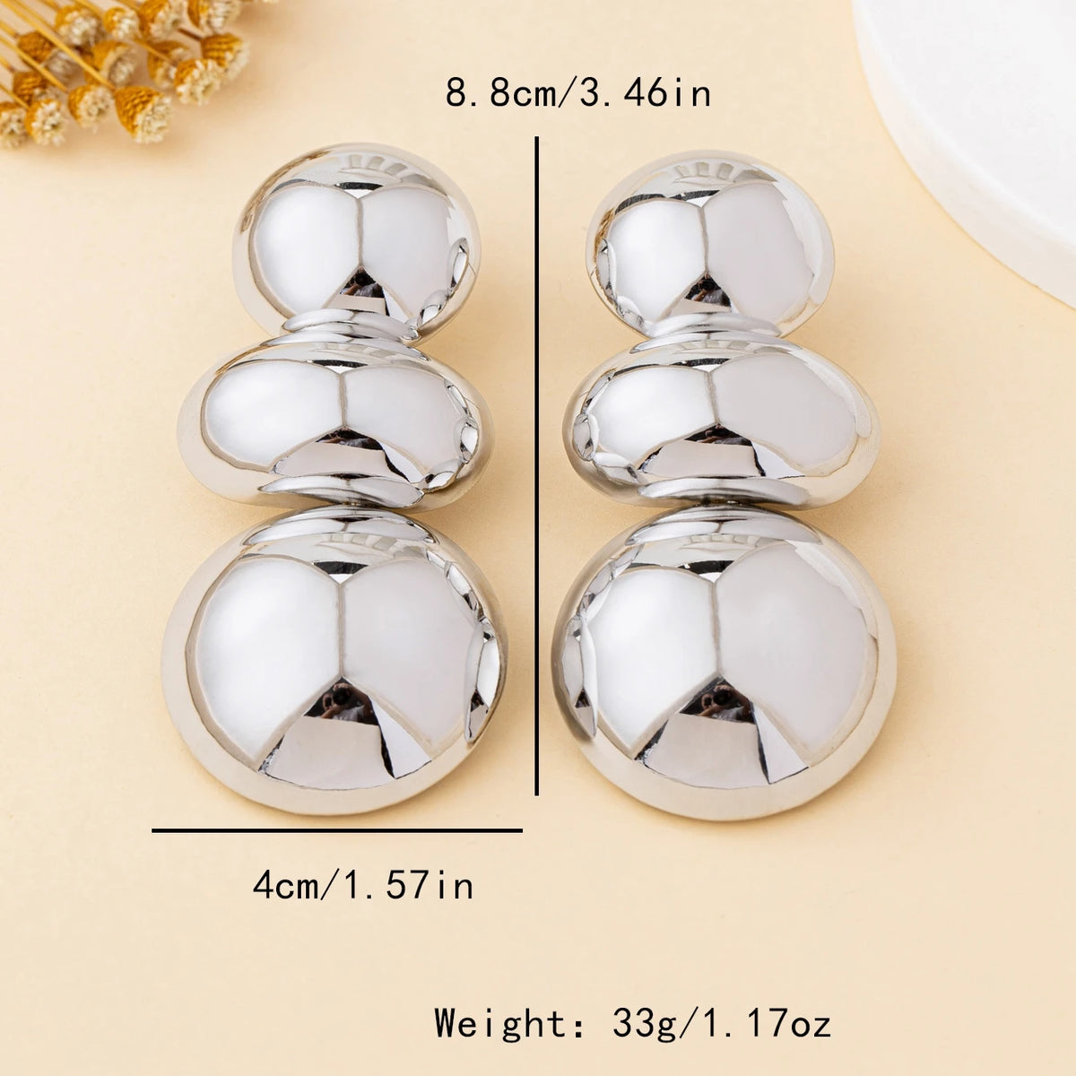 Boucles d'Oreilles Rondes Dorées | Bijou Glamour Soirée