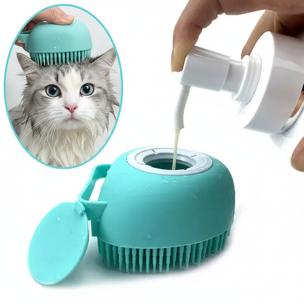 Brosse de Bain en Silicone pour Chien & Chat – Gant Massage Doux