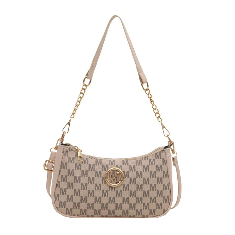 Sac Bandoulière Vintage – Initiale Dorée & Cuir Synthétique