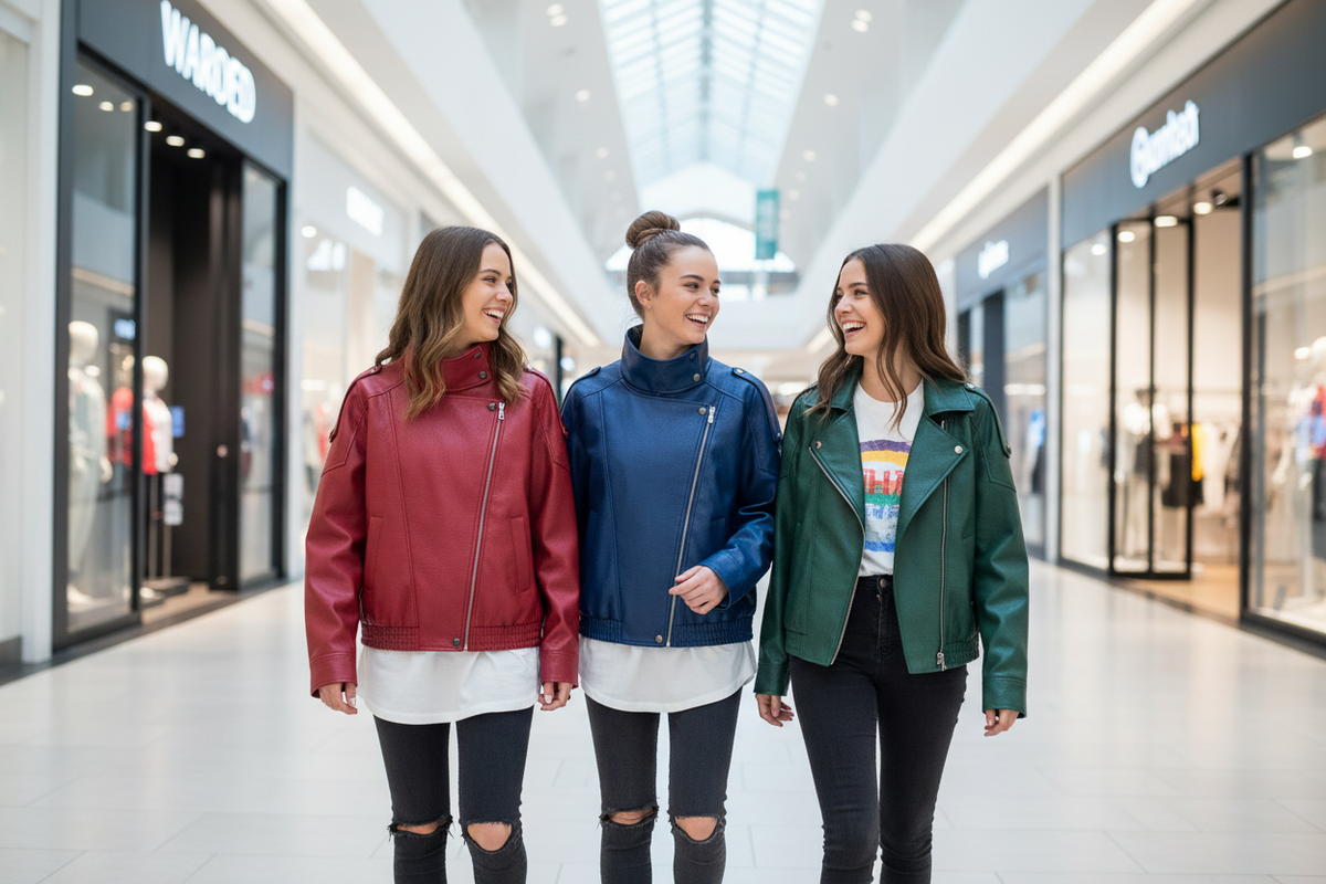 Veste Motarde en Similicuir Grainé — Style Luxe Automne