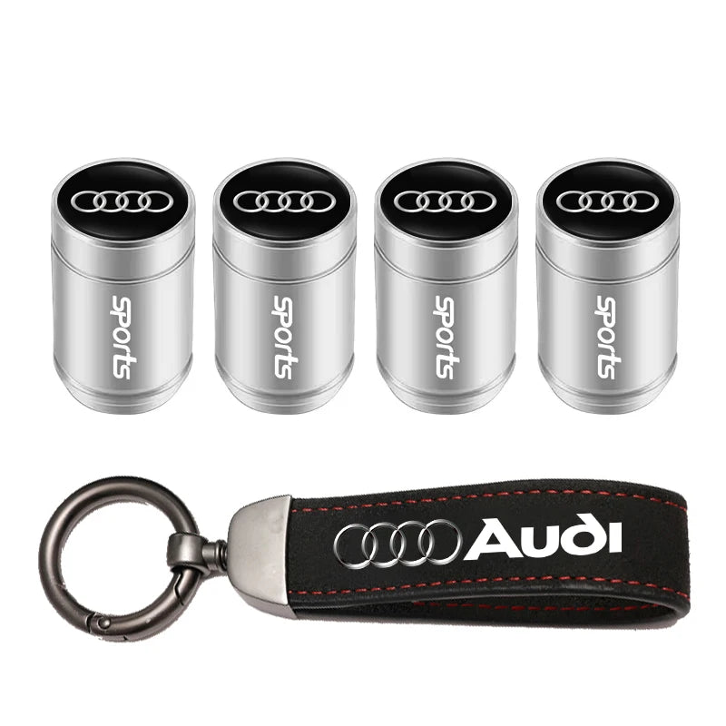 Capuchons de valve de roue de voiture Audi / Porte-clés pour Audi Sline A1 A2 A3 A4 A5 A6 A7 A8 Q1 Q2 Q3 Q4 Q5 Q6 Q7 Q8