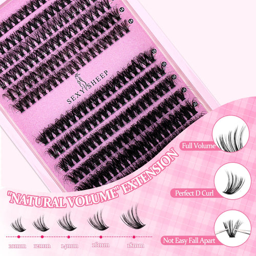 Extensions de cils DIY en grappes 40D/60D, cils segmentés en queue de pie, cils individuels avec colle et dissolvant pour cils