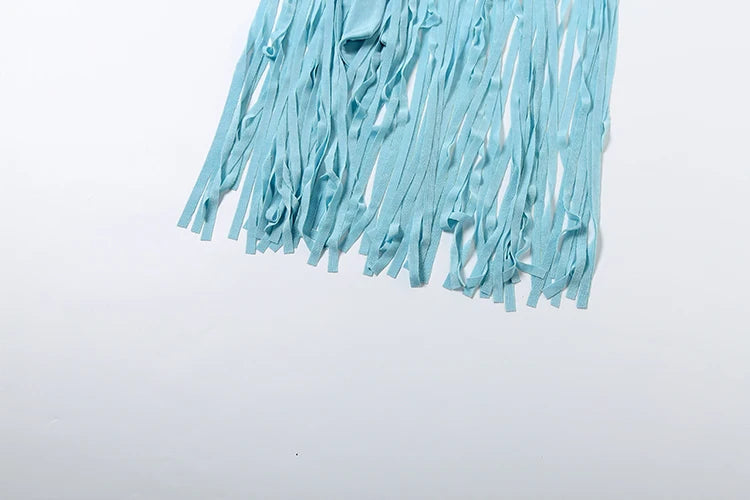 Robe Velours Moulante – Col Licou, Dos Nu & Ourlet À Glands | Femme