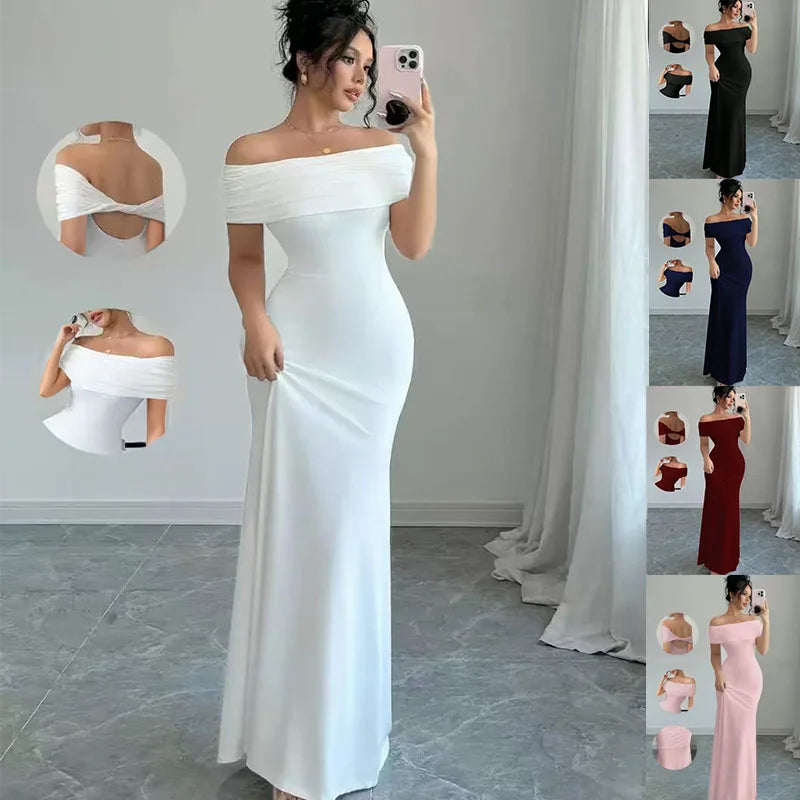 Robe de Soirée Épaules Dénudées | Robe Moulante Élégante Femme