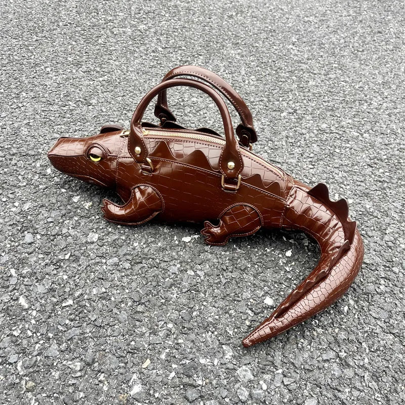 Sac à Main Crocodile 3D Artisanal | Pièce Unique Fait Main Femme