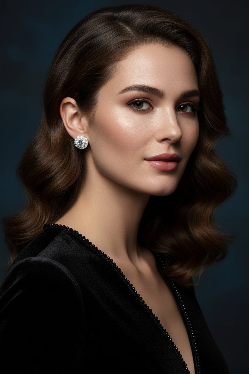Boucles d'Oreilles Zircon Cubique | Bijou Élégant Couple