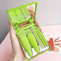 Kit Pinceaux Maquillage Voyage 5 Pièces avec Miroir Pliable | Mini Set Luxe