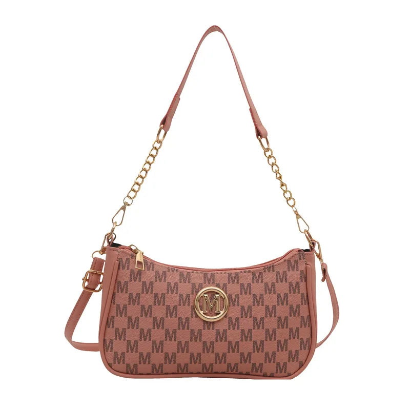 Sac Bandoulière Vintage – Initiale Dorée & Cuir Synthétique