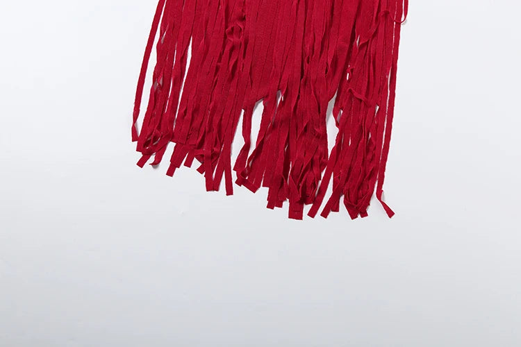 Robe Velours Moulante – Col Licou, Dos Nu & Ourlet À Glands | Femme