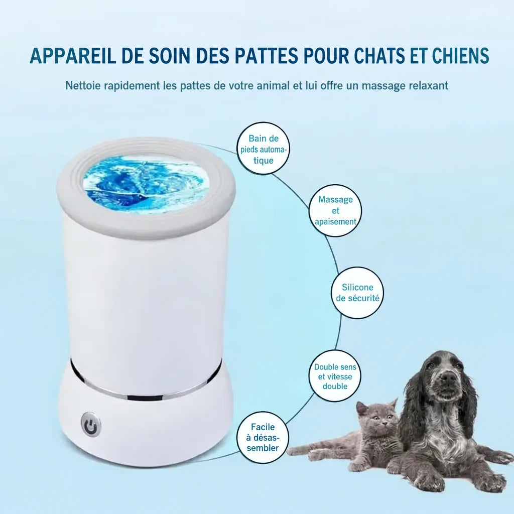 Nettoyeur de Pattes Électrique pour Chien | Masseur USB Rechargeable