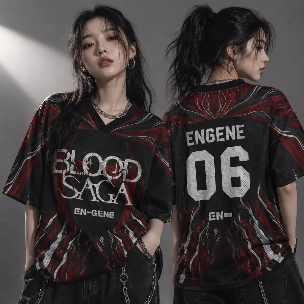 T-shirt Oversize Imprimé – Collection Kpop | Maille Respirante & Style Streetwear