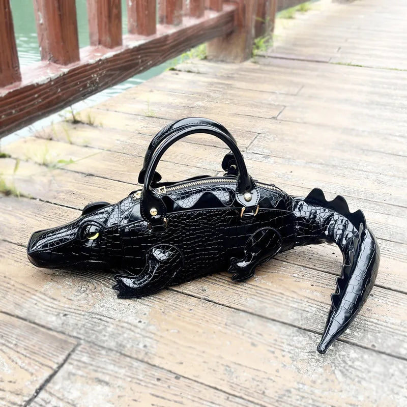 Sac à Main Crocodile 3D Artisanal | Pièce Unique Fait Main Femme