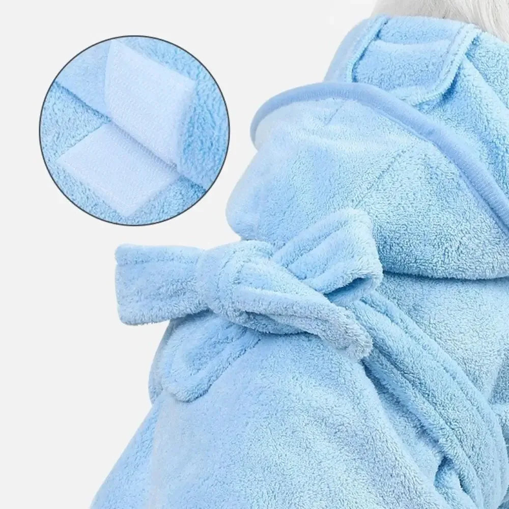 Peignoir Séchage Rapide pour Chien & Chat — Microfibre Douce à Capuche