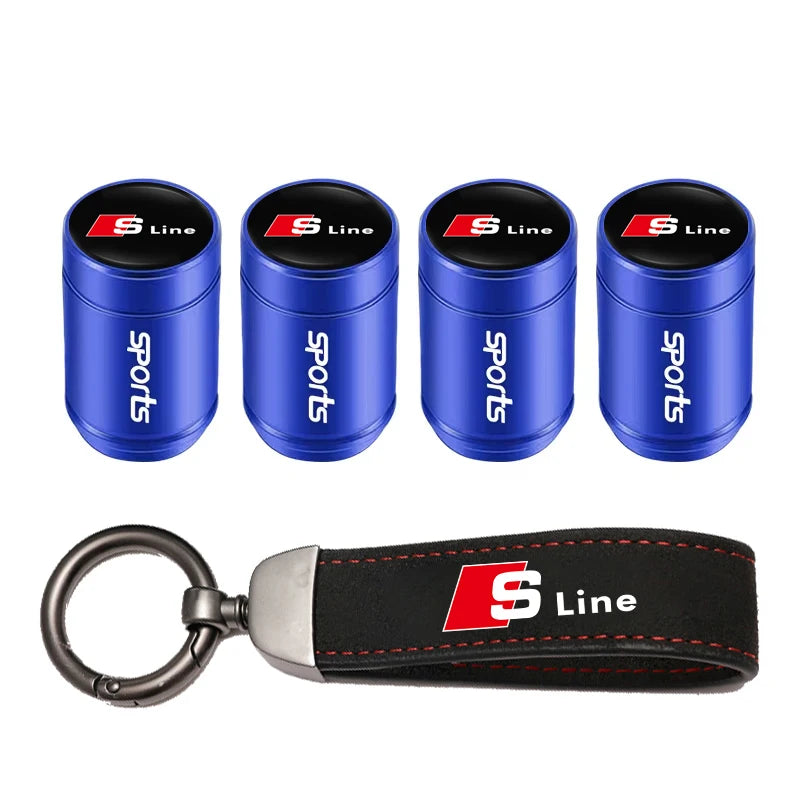 Capuchons de valve de roue de voiture Audi / Porte-clés pour Audi Sline A1 A2 A3 A4 A5 A6 A7 A8 Q1 Q2 Q3 Q4 Q5 Q6 Q7 Q8