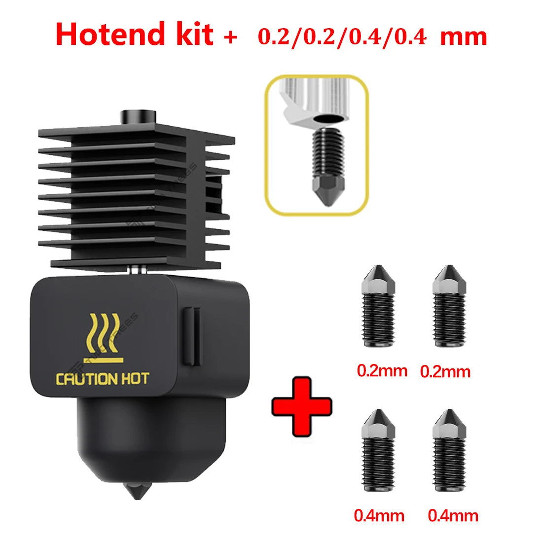 Kit Hotend pour Bambu Lab A1/A1 Mini, ensemble de buse à haute vitesse en acier trempé 0,2/0,4/0,6/0,8 mm, pièce d'imprimante 3D