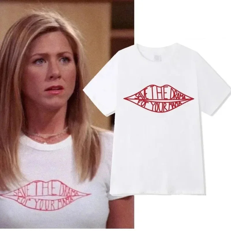 2025 amis émission de télévision Rachel sauver drame Kawaii maman T-Shirt haut grande taille unisexe Kawaii vêtements Anime point
